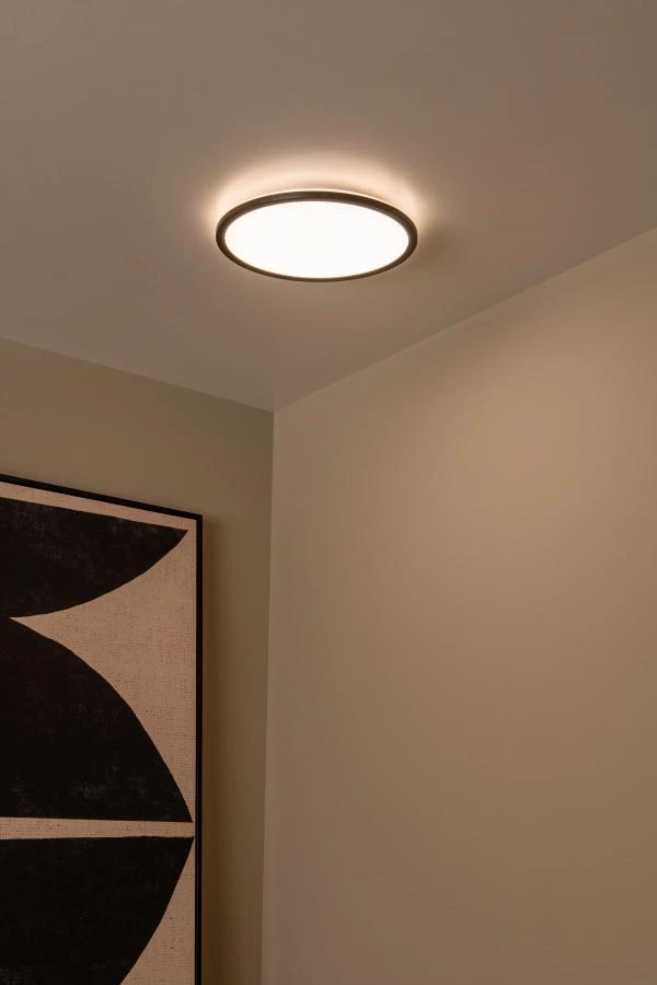 Lucide CASTOR - Deckenleuchte Innen/Außen - Ø 32 cm - LED Dim. - CCT - 1x20W 2700K/6500K - IP44 - Rgb - Opal - Atmosphäre 2